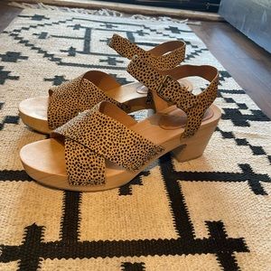 Madewell Calf Hair Leopard Print Clog Sandal, Size 10, Like New